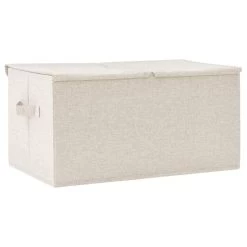 VidaXL Opbergbox 50x30x25 Cm Stof Crèmekleurig -Vidaxl 008e33b0cb7340df80a6db7dfc13ec8f