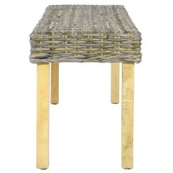 VidaXL Bankje 110 Cm Natuurlijk Kubu Rattan En Massief Mangohout -Vidaxl 06c6d8f5ffb5474f8aa063f51dfda181