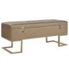 VidaXL Bankje Met Opbergvak 105 Cm Fluweel Beige