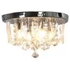 VidaXL Plafondlamp Met Kristallen Kralen Rond 4xG9 Zilverkleurig