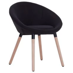VidaXL Eetkamerstoelen 2 St Stof Zwart -Vidaxl 1000007128 0102