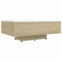 VidaXL Salontafel 85x55x31 Cm Spaanplaat Wit En Sonoma Eikenkleurig