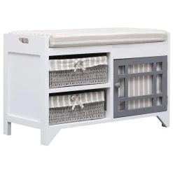 VidaXL Halbank 70x33,5x45 Cm Paulowniahout Wit