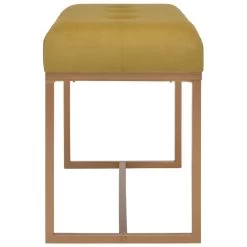 VidaXL Bankje 80 Cm Fluweel Mosterdkleurig -Vidaxl 1000026839 0102