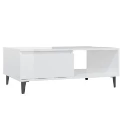 VidaXL Salontafel 90x60x35 Cm Spaanplaat Hoogglans Wit