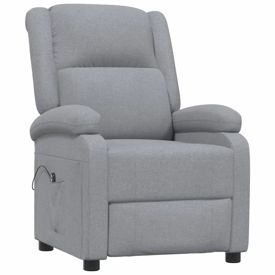 VidaXL Fauteuil Elektrisch Verstelbaar Stof Lichtgrijs 71x90.5x96 Cm 1 VidaXL Fauteuil Elektrisch Verstelbaar Stof Lichtgrijs 71x90.5x96 Cm