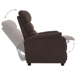 VidaXL Fauteuil Verstelbaar Elektrisch Stof Bruin -Vidaxl 1000042019 0102