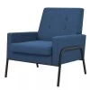 VidaXL Fauteuil Staal En Stof Blauw