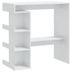 VidaXL Bartafel Met Opbergrek 100x50x101,5 Cm Hoogglans Wit
