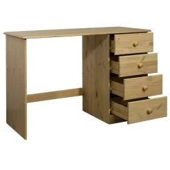 VidaXL Bureau Met 4 Lades 110x50x74 Cm Massief Grenenhout -Vidaxl 1000055954 0102