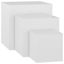 VidaXL Bijzettafels 3 St Spaanplaat Hoogglans Wit