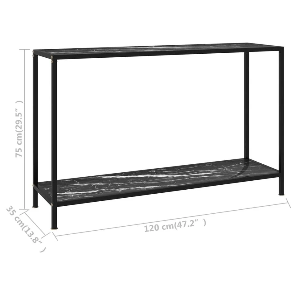 VidaXL Wandtafel 120x35x75 Cm Gehard Glas Zwart 4 VidaXL Wandtafel 120x35x75 Cm Gehard Glas Zwart - Afbeelding 4