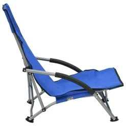 VidaXL Strandstoelen 2 St Inklapbaar Stof Blauw -Vidaxl 1000056442 0103