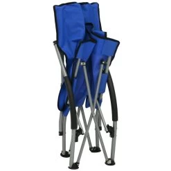 VidaXL Strandstoelen 2 St Inklapbaar Stof Blauw -Vidaxl 1000056442 0105