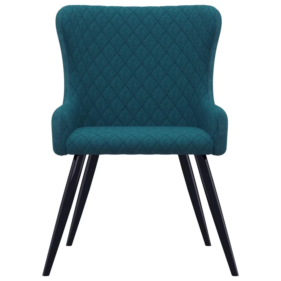 VidaXL Eetkamerstoelen 2 St Fluweel Blauw 3 VidaXL Eetkamerstoelen 2 St Fluweel Blauw - Afbeelding 3