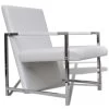 VidaXL Fauteuil Met Chromen Poten Kunstleer Wit