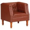 VidaXL Fauteuil Echt Leer Bruin