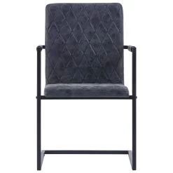 VidaXL Eetkamerstoelen 2 St Kunstleer Zwart -Vidaxl 1000062413 0102