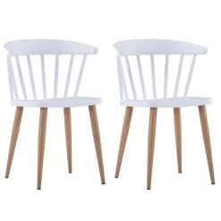 VidaXL Eetkamerstoelen 2 St Kunststof Wit