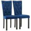 VidaXL Eetkamerstoelen 2 St Fluweel Donkerblauw