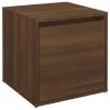 VidaXL Opbergbox Met Lade 40,5x40x40 Cm Bewerkt Hout Bruineikenkleurig