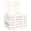 VidaXL Opbergbox 58x40,5x42 Cm Massief Grenenhout Wit