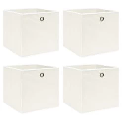 VidaXL Opbergboxen 4 St 32x32x32 Cm Stof Wit