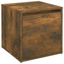 VidaXL Opbergbox Met Lade 40,5x40x40 Cm Bewerkt Hout Gerookt Eiken
