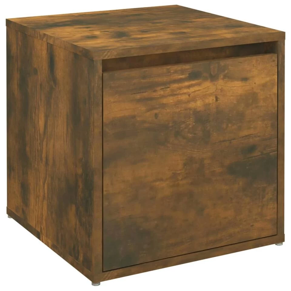 VidaXL Opbergbox Met Lade 40,5x40x40 Cm Bewerkt Hout Gerookt Eiken 1 VidaXL Opbergbox Met Lade 40,5x40x40 Cm Bewerkt Hout Gerookt Eiken