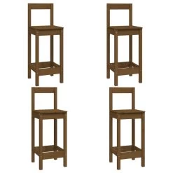 VidaXL 5-delige Barset Massief Grenenhout Honingbruin -Vidaxl 1000092791 0102