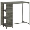 VidaXL Bartafel Met Opbergrek 120x60x110 Cm Poly Rattan Grijs