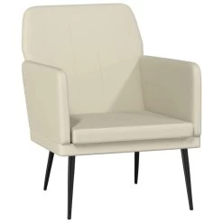 VidaXL Fauteuil 61x78x80 Cm Kunstleer Crèmekleurig