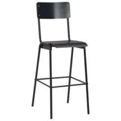 VidaXL Barstoelen 2 St Massief Multiplex Staal Zwart -Vidaxl 1036241d6b384a38be83a6b71f1e49b8