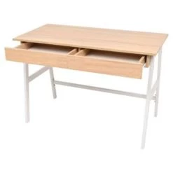 VidaXL Schrijftafel 110x55x75 Cm Eikenkleur En Wit -Vidaxl 10e5a3a4e64546ef82ae197c85c70a2c