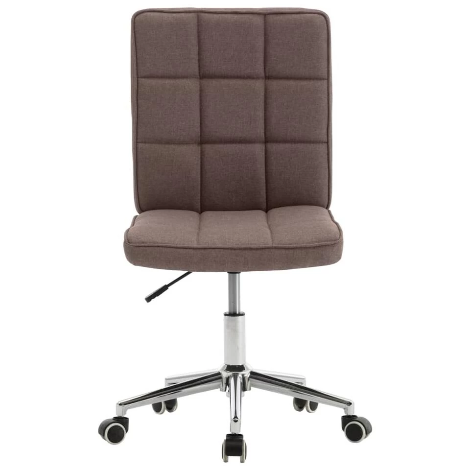VidaXL Eetkamerstoelen Draaibaar 2 St Stof Taupe 4 VidaXL Eetkamerstoelen Draaibaar 2 St Stof Taupe - Afbeelding 4