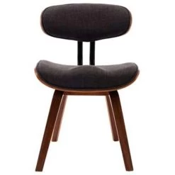 VidaXL Eetkamerstoelen 2 St Gebogen Hout En Stof Grijs -Vidaxl 1167566998 0103