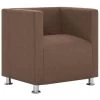 VidaXL Fauteuil Kubus Stof Bruin