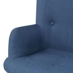 VidaXL Fauteuil Met Voetenbankje Stof Blauw -Vidaxl 11feddf972d4484c8a731c404f0e9baf