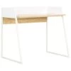 VidaXL Bureau 90x60x88 Cm Wit En Eikenkleurig