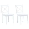VidaXL Eetkamerstoelen 2 St Massief Rubberwood Wit