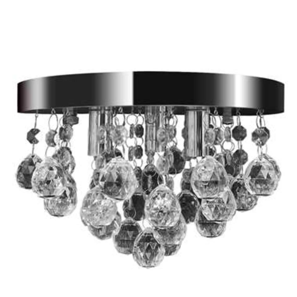 VidaXL Plafondlamp Kroonluchterontwerp Kristal Chroom 1 VidaXL Plafondlamp Kroonluchterontwerp Kristal Chroom