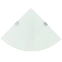 VidaXL Hoekschap Met Chromen Dragers 25x25 Cm Glas Wit