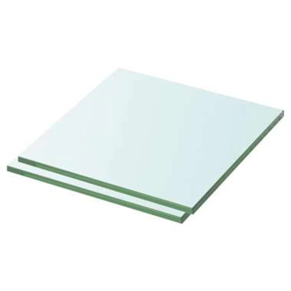 VidaXL Schappen 2 St 30x25 Cm Glas Transparant 1 VidaXL Schappen 2 St 30x25 Cm Glas Transparant