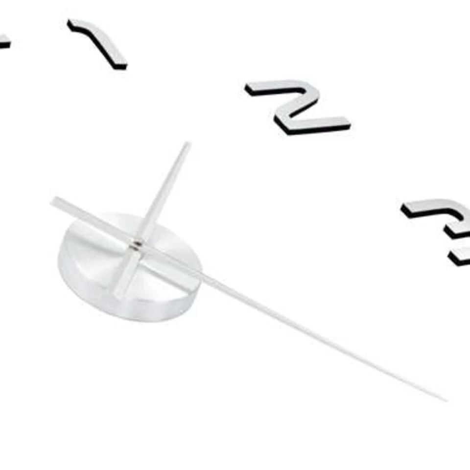 VidaXL 3D-wandklok 100 Cm XXL Modern Zilverkleurig 4 VidaXL 3D-wandklok 100 Cm XXL Modern Zilverkleurig - Afbeelding 4