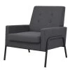 VidaXL Fauteuil Staal En Stof Donkergrijs