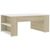 VidaXL Salontafel 100x60x42 Cm Spaanplaat Wit En Sonoma Eikenkleurig