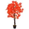 VidaXL Kunstplant Met Pot Esdoorn 120 Cm Rood