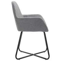 VidaXL Eetkamerstoelen 2 St Stof Lichtgrijs -Vidaxl 1421580204 0103