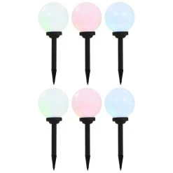 VidaXL Solarlampen 6 St LED Rond 20 Cm RGB