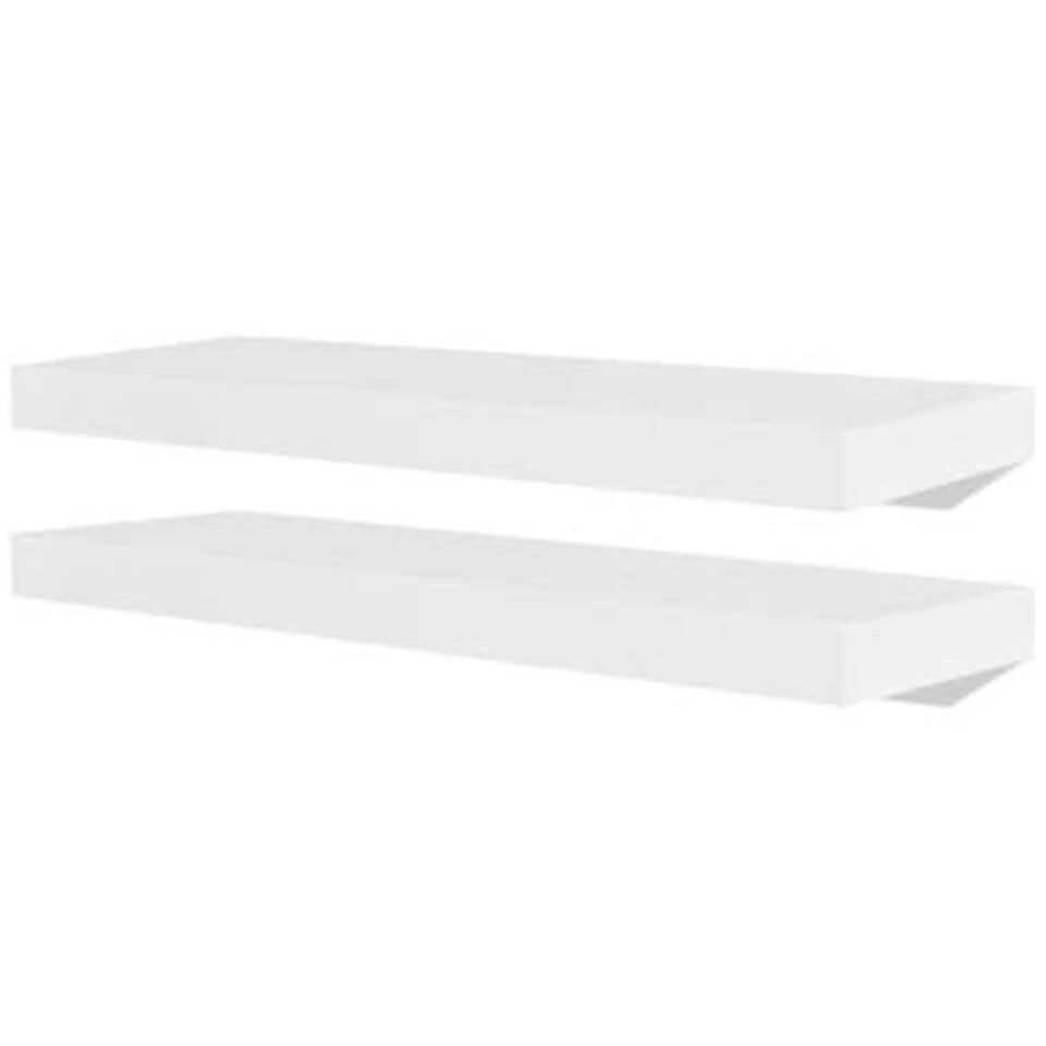 VIDAXL Wandplanken MDF Zwevend Voor Boeken/dvd Wit 2 St 1 VIDAXL Wandplanken MDF Zwevend Voor Boeken/dvd Wit 2 St